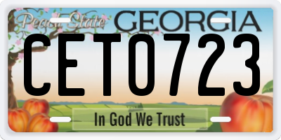 GA license plate CET0723