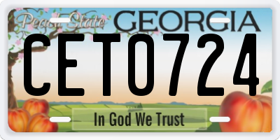 GA license plate CET0724