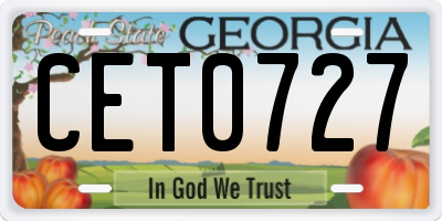 GA license plate CET0727