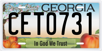 GA license plate CET0731