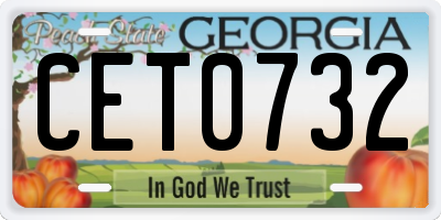 GA license plate CET0732
