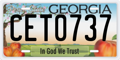 GA license plate CET0737