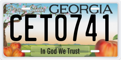 GA license plate CET0741