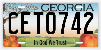 GA license plate CET0742