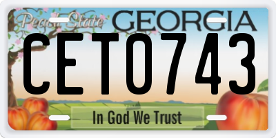 GA license plate CET0743