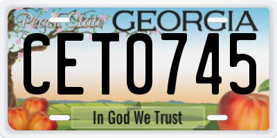 GA license plate CET0745