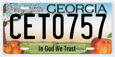 GA license plate CET0757