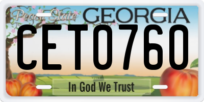 GA license plate CET0760