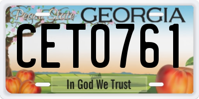 GA license plate CET0761