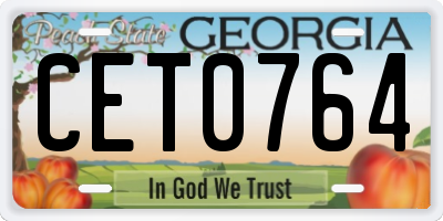 GA license plate CET0764