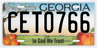 GA license plate CET0766