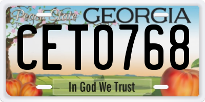 GA license plate CET0768
