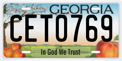 GA license plate CET0769