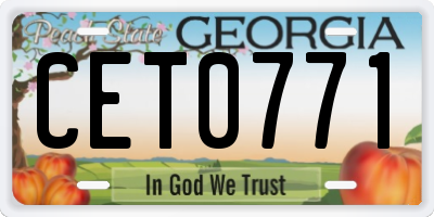 GA license plate CET0771