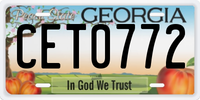 GA license plate CET0772