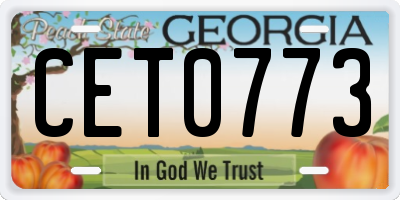 GA license plate CET0773