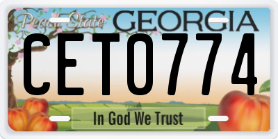 GA license plate CET0774