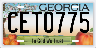 GA license plate CET0775