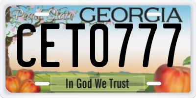GA license plate CET0777