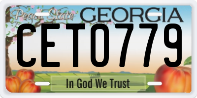 GA license plate CET0779