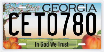 GA license plate CET0780