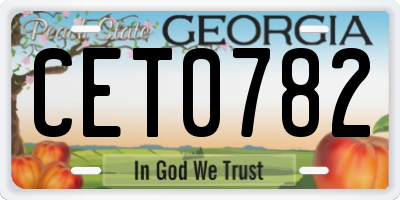 GA license plate CET0782