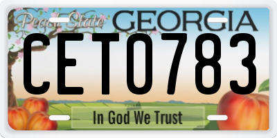 GA license plate CET0783