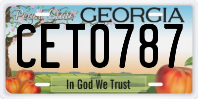 GA license plate CET0787