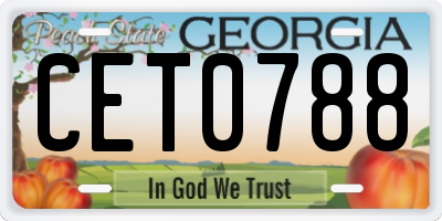 GA license plate CET0788