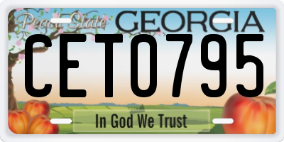 GA license plate CET0795