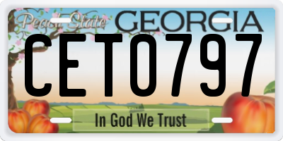 GA license plate CET0797