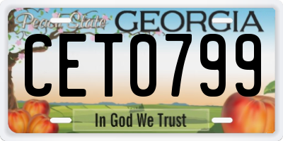 GA license plate CET0799
