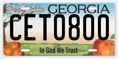 GA license plate CET0800