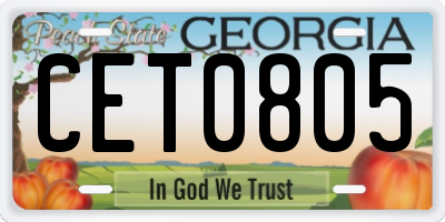 GA license plate CET0805