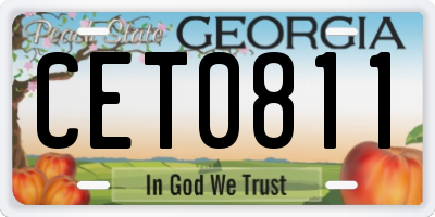 GA license plate CET0811