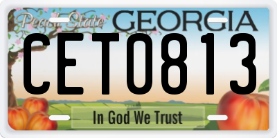 GA license plate CET0813
