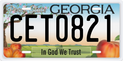 GA license plate CET0821