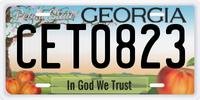GA license plate CET0823