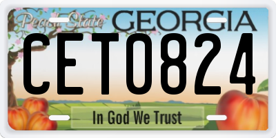 GA license plate CET0824