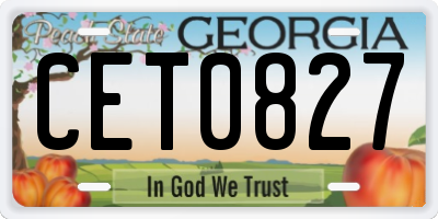 GA license plate CET0827