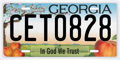 GA license plate CET0828