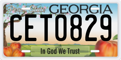 GA license plate CET0829
