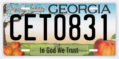 GA license plate CET0831