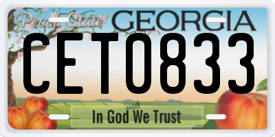 GA license plate CET0833