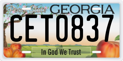 GA license plate CET0837