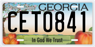 GA license plate CET0841