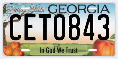 GA license plate CET0843