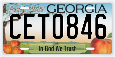 GA license plate CET0846