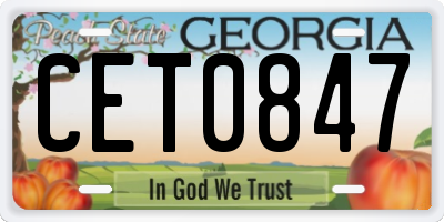 GA license plate CET0847