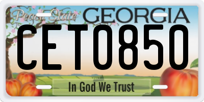 GA license plate CET0850